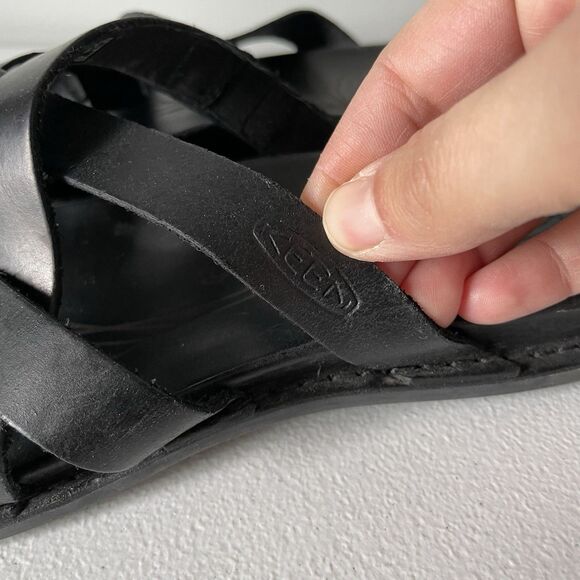 KEEN Sofia Slide Casual Sandals Black Leather Summer Comfort Women's Size 9 - Picture 7 of 11